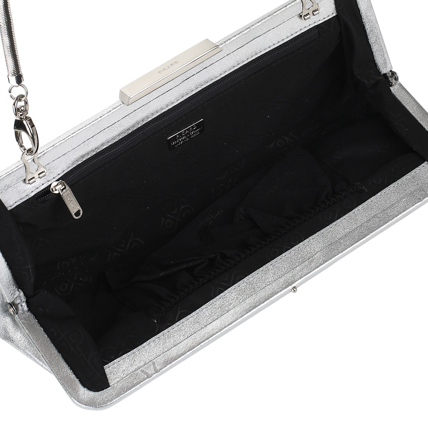 Клатч из серебристой кожи Picard 