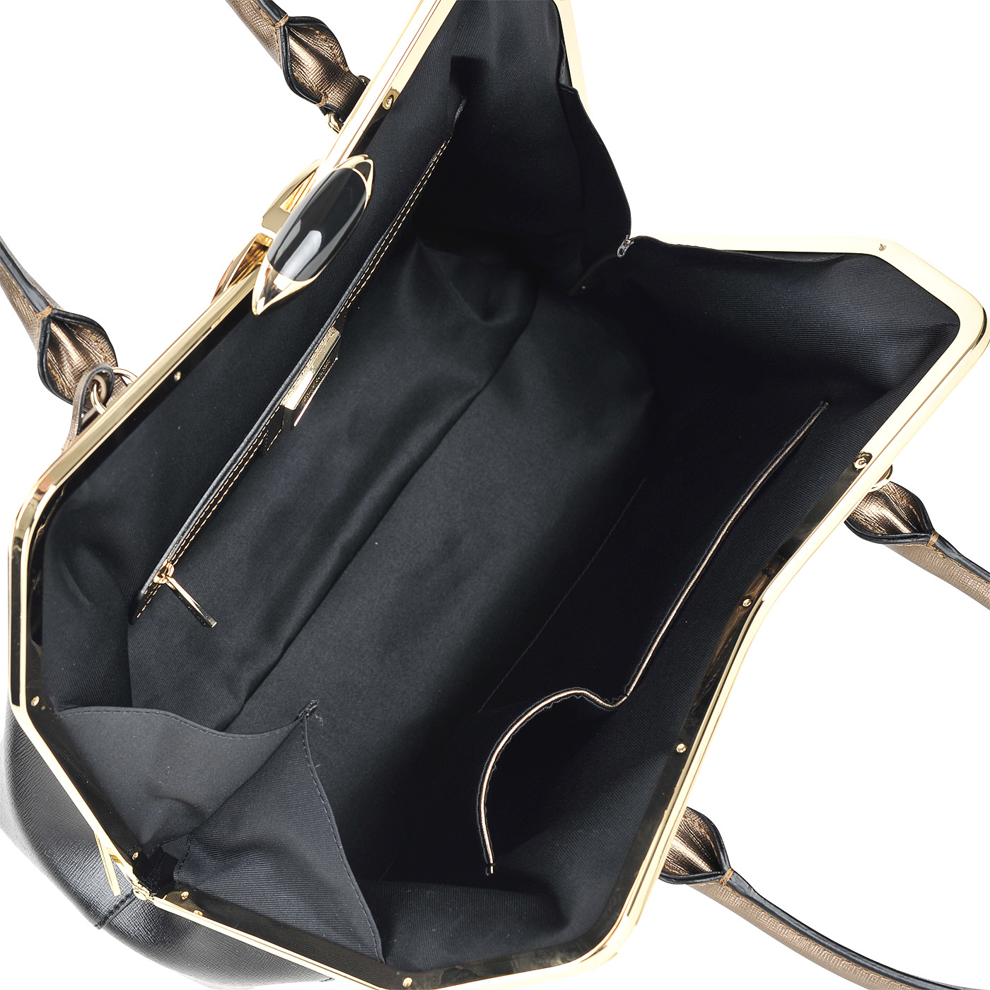 Вместительная кожаная сумка с рамочным замком Cromia Wave