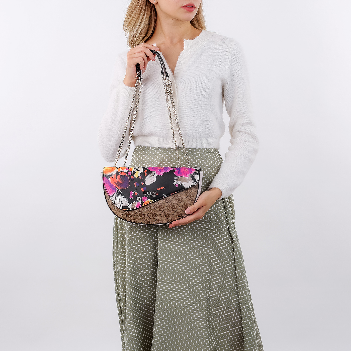 Сумка-седло Guess Logo Vision HWSF79 85210_floral multi - 2000558164986 ...