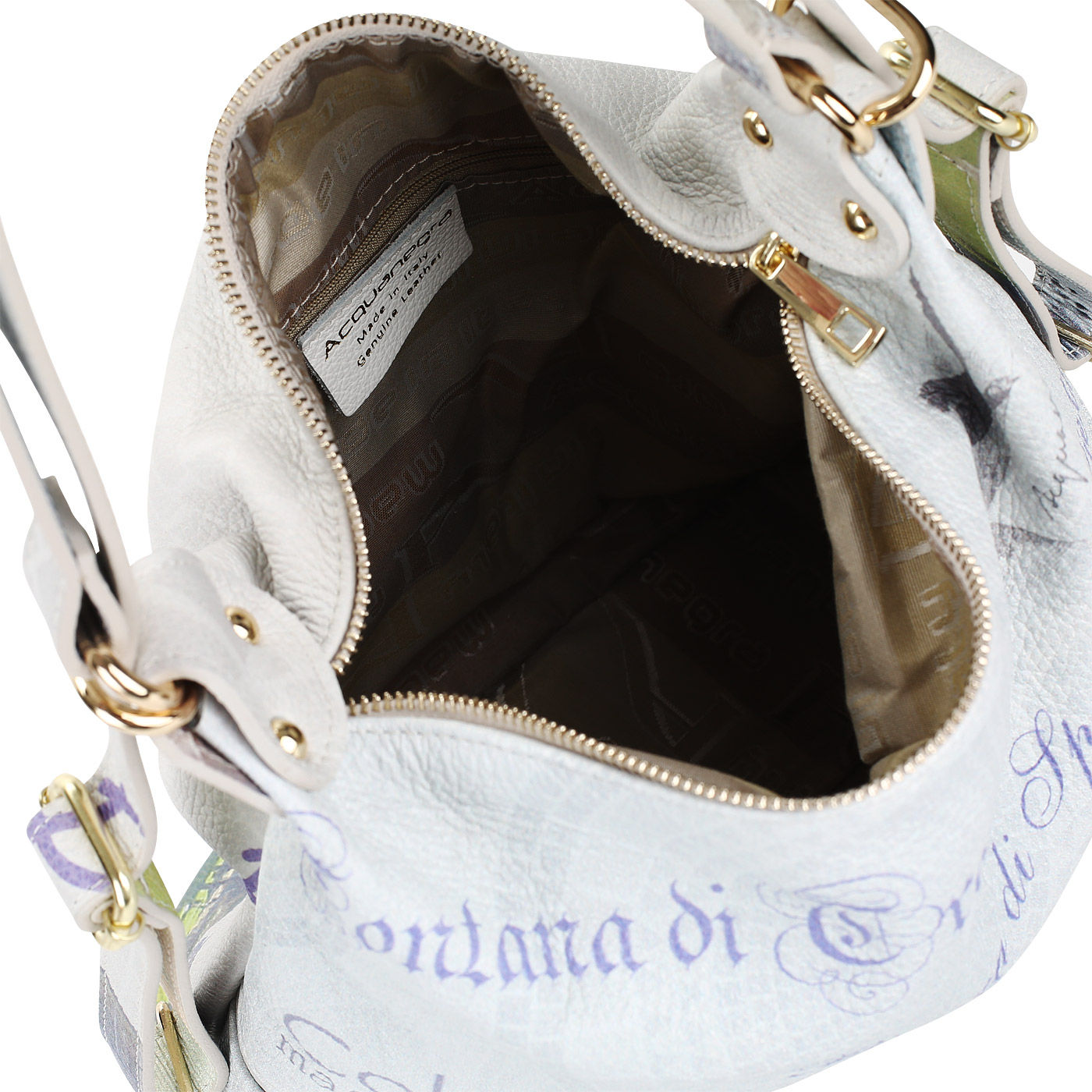 Женская сумка из мягкой кожи с принтом Acquanegra Colosseo