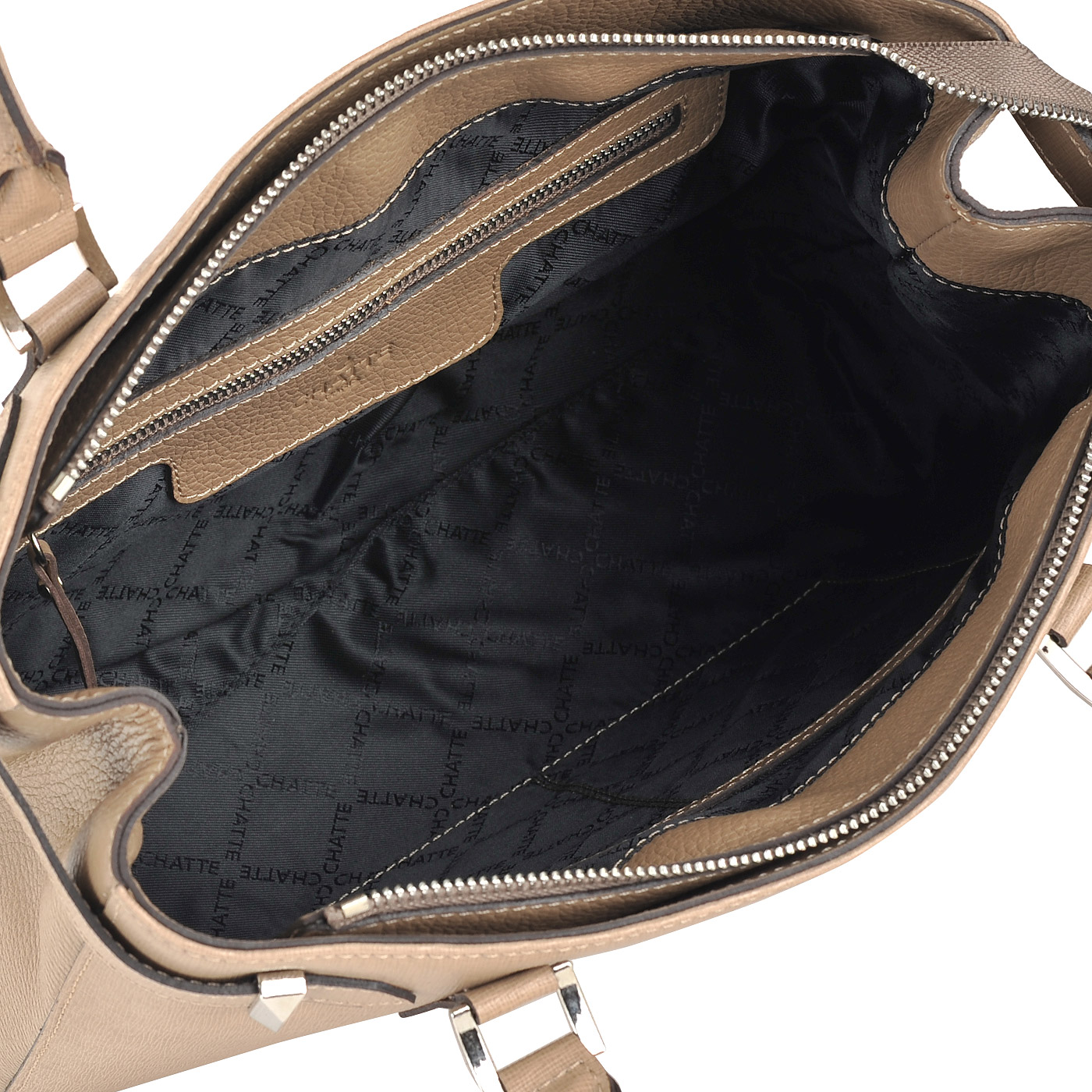Вместительная женская сумка из натуральной сафьяновой кожи Chatte 