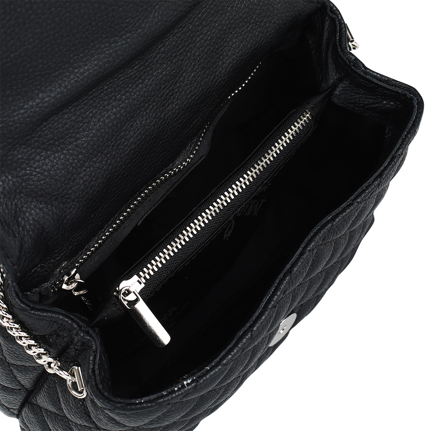 Черная стеганая сумочка с откидным клапаном Marina Creazioni 