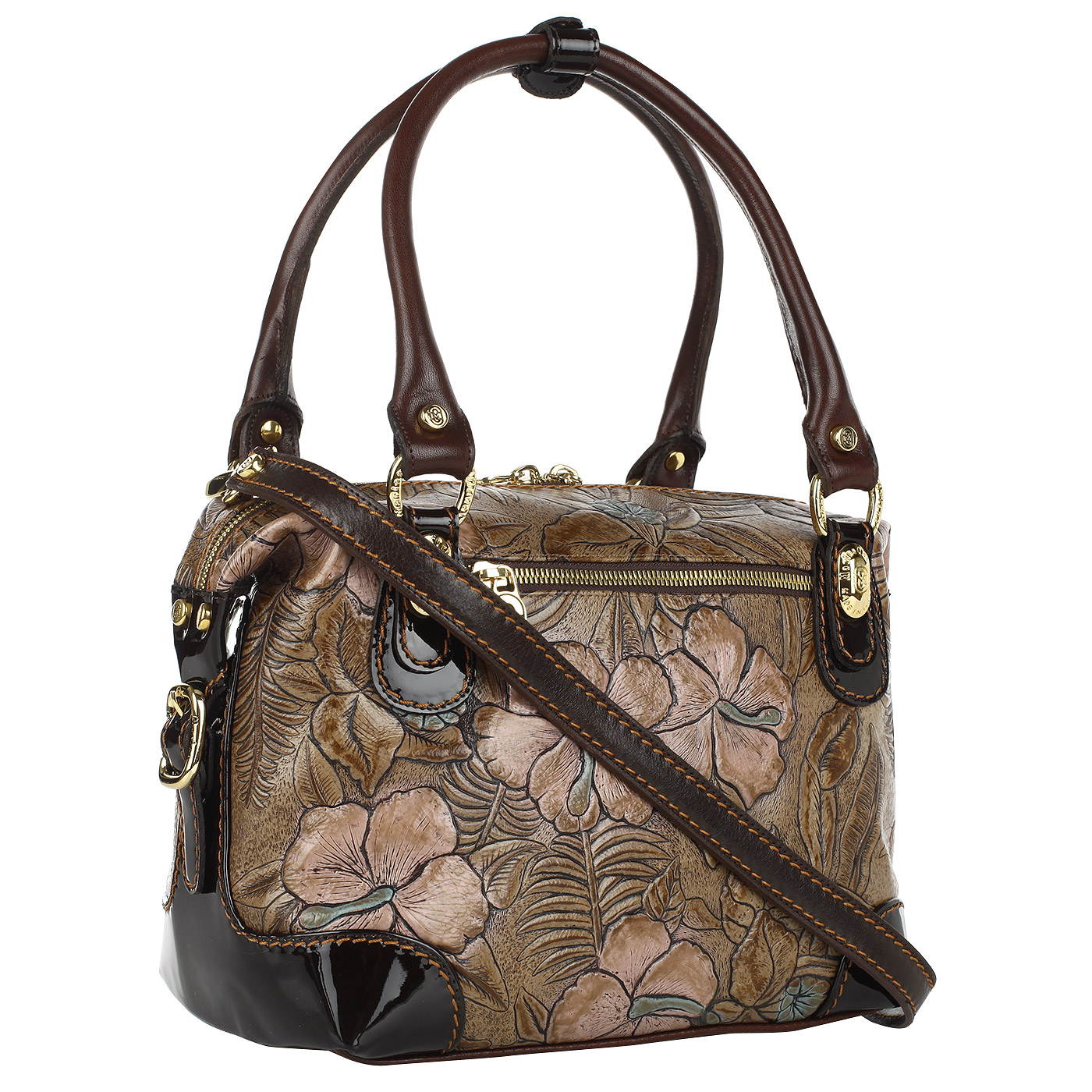 Женская кожаная сумка с тиснением Marino Orlandi 