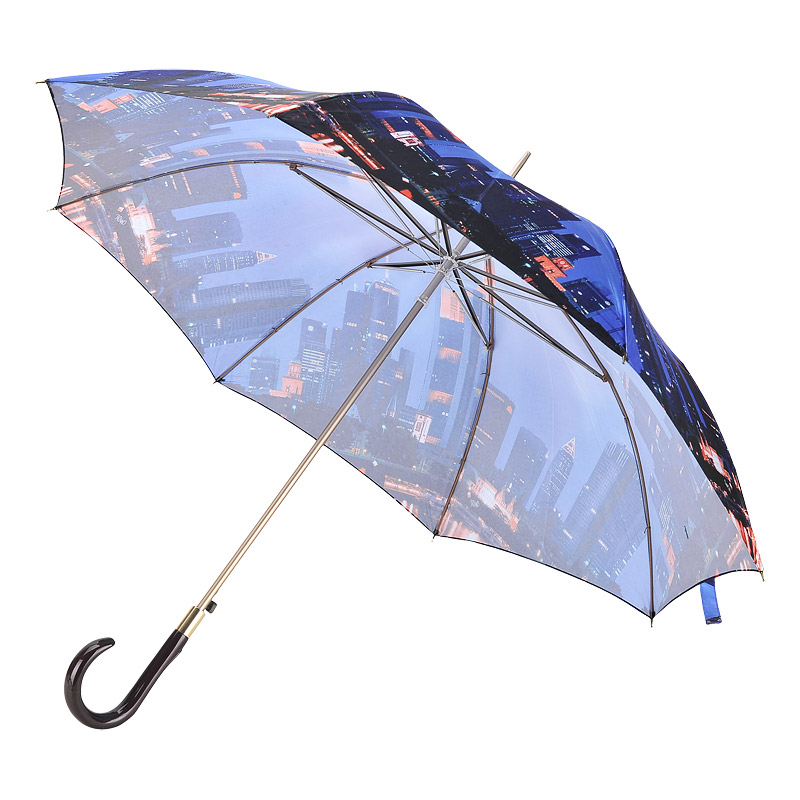 Женский зонт - трость с городским принтом Raindrops 
