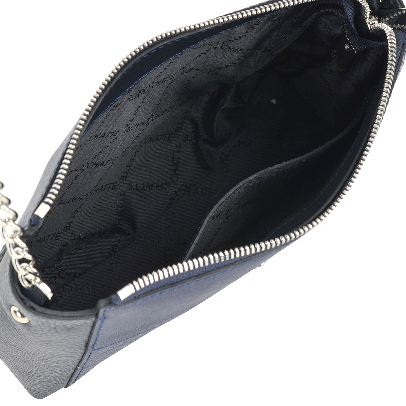Женская кожаная сумочка на цепочке через плечо + 2 косметички Chatte 