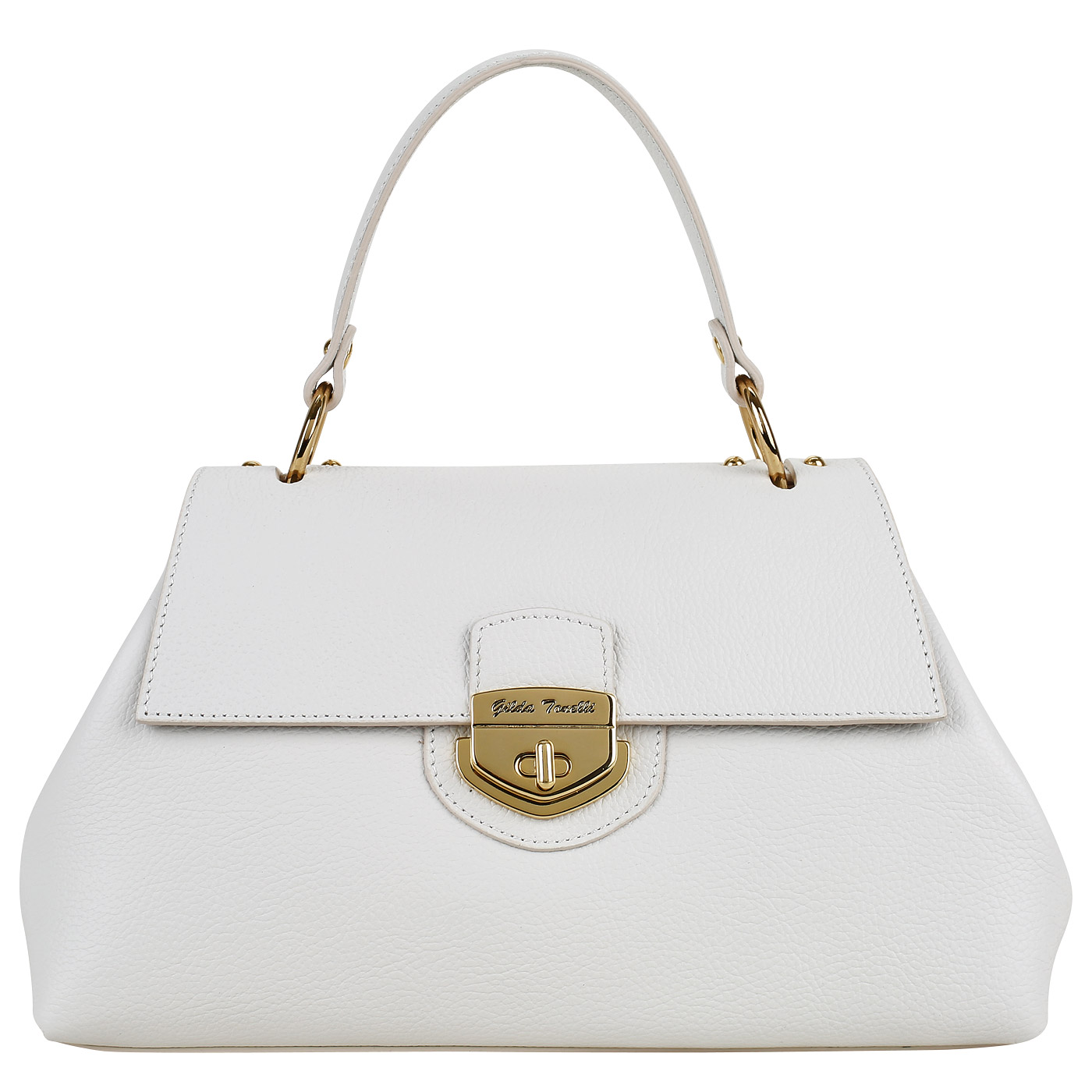 Сумка из белой зернистой кожи Gilda Tonelli Dollaro 6267_bianco ...