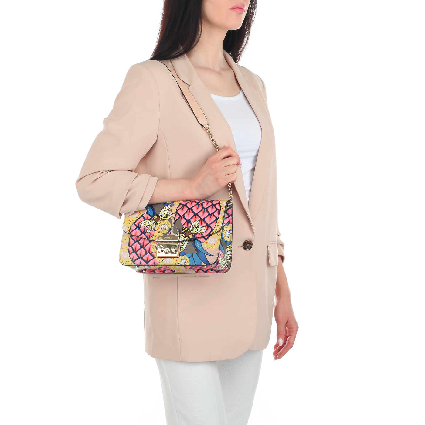 Женская кожаная сумочка с плечевым ремешком Furla Metropolis