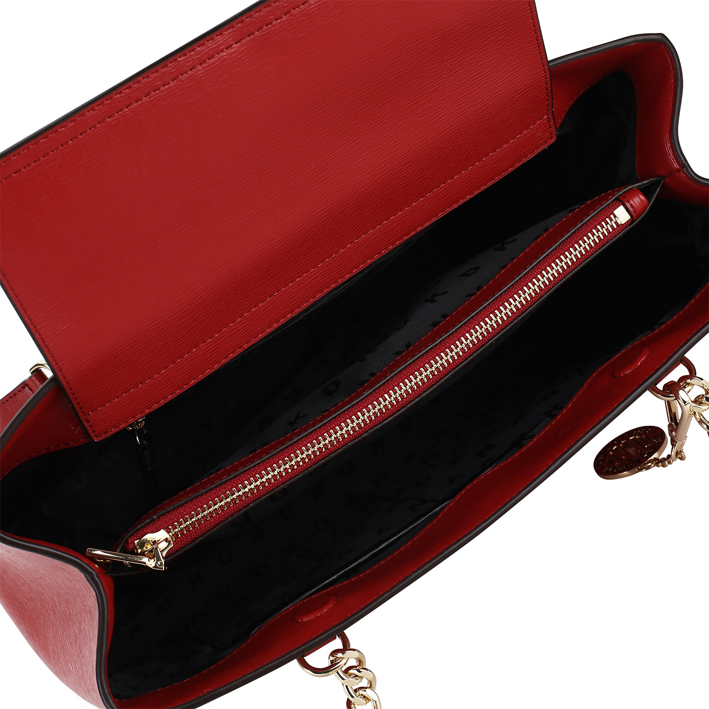 Красная кожаная сумка DKNY Bryant