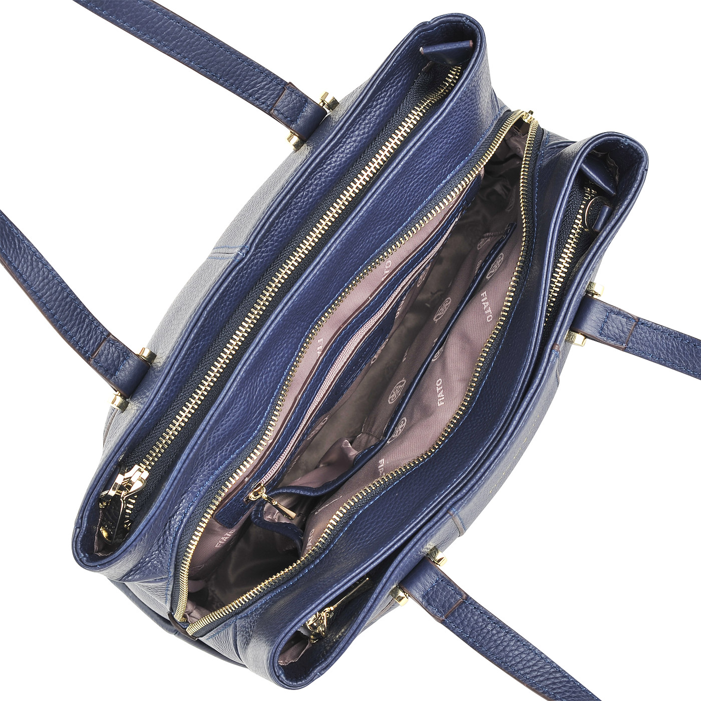 Вместительная кожаная сумка синего цвета Fiato Dream 