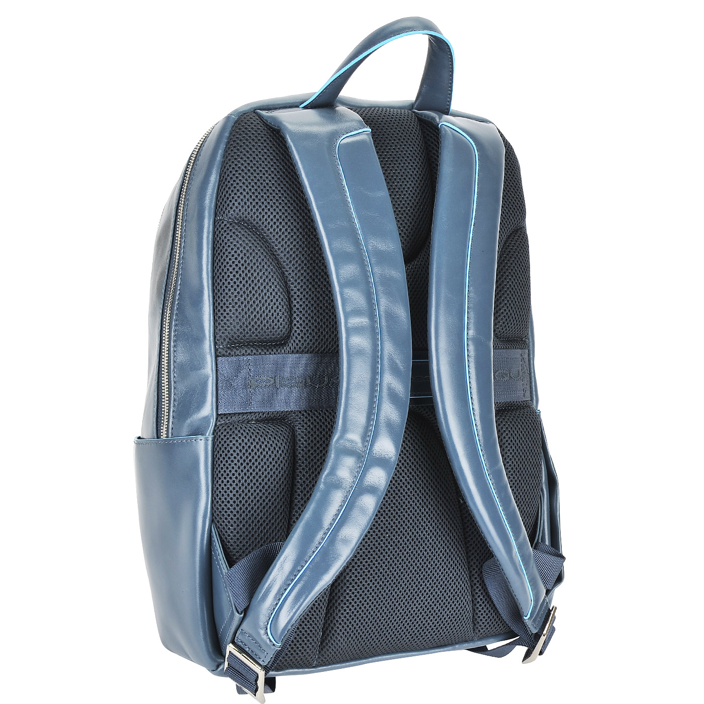 Вместительный кожаный рюкзак с двумя отделами Piquadro Blue square