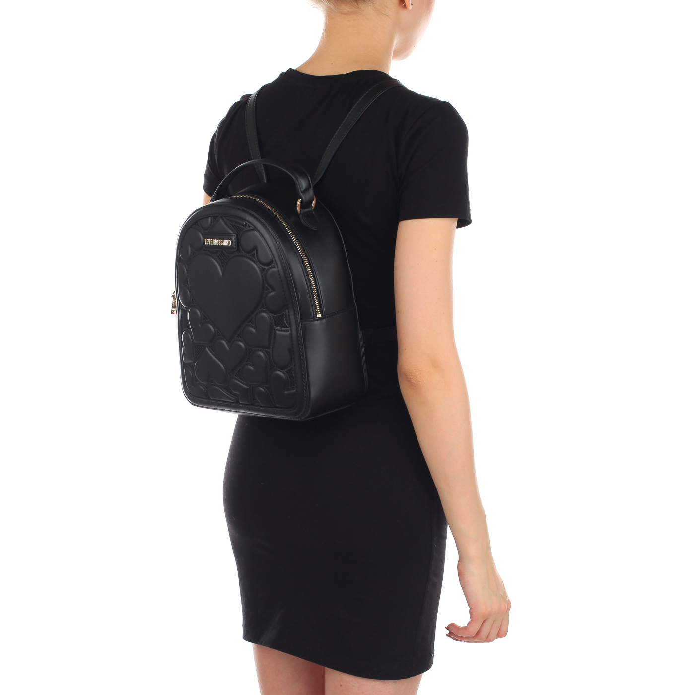 Черный женский рюкзак Love Moschino Love Intarsia