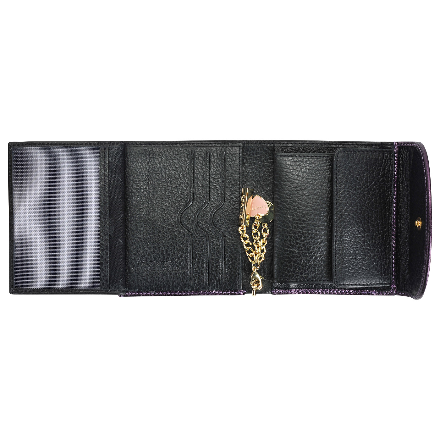 Женское кожаное портмоне на кнопке Chatte Amelie shine