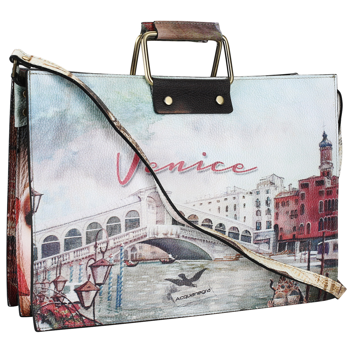 Женская сумка с металлическими ручками Acquanegra Venezia