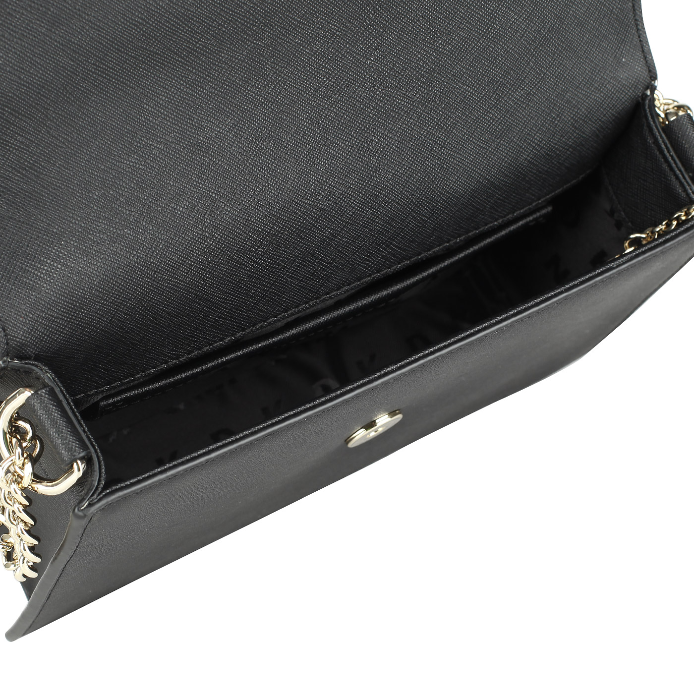 Маленькая кожаная сумочка на цепочке через плечо DKNY Saffiano
