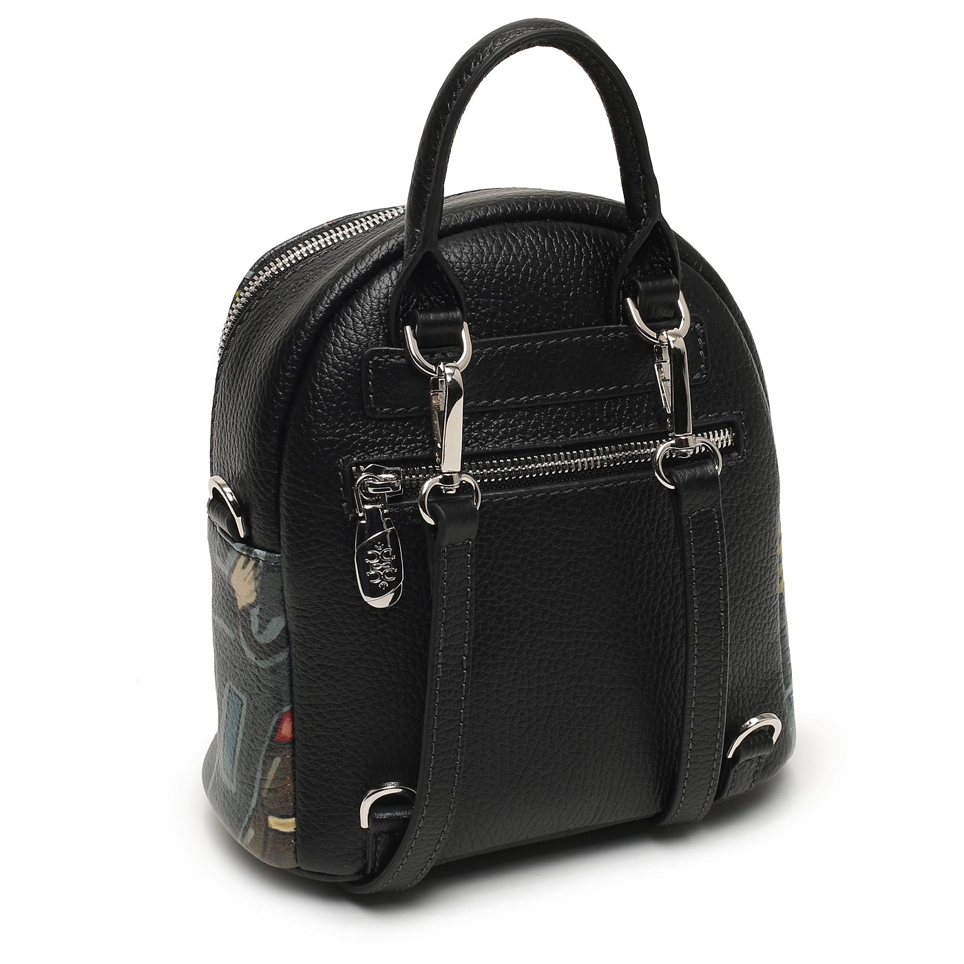 Кожаный рюкзак с принтом Curanni 