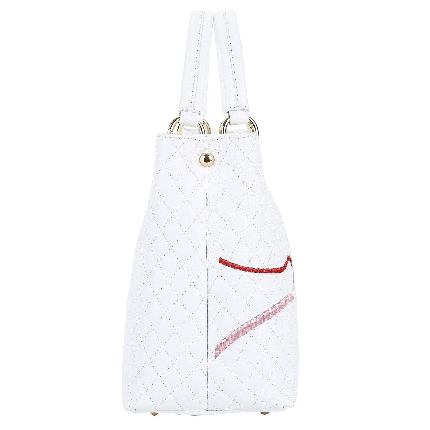 Женская стеганая сумка из белой натуральной кожи Sara Burglar Nelly