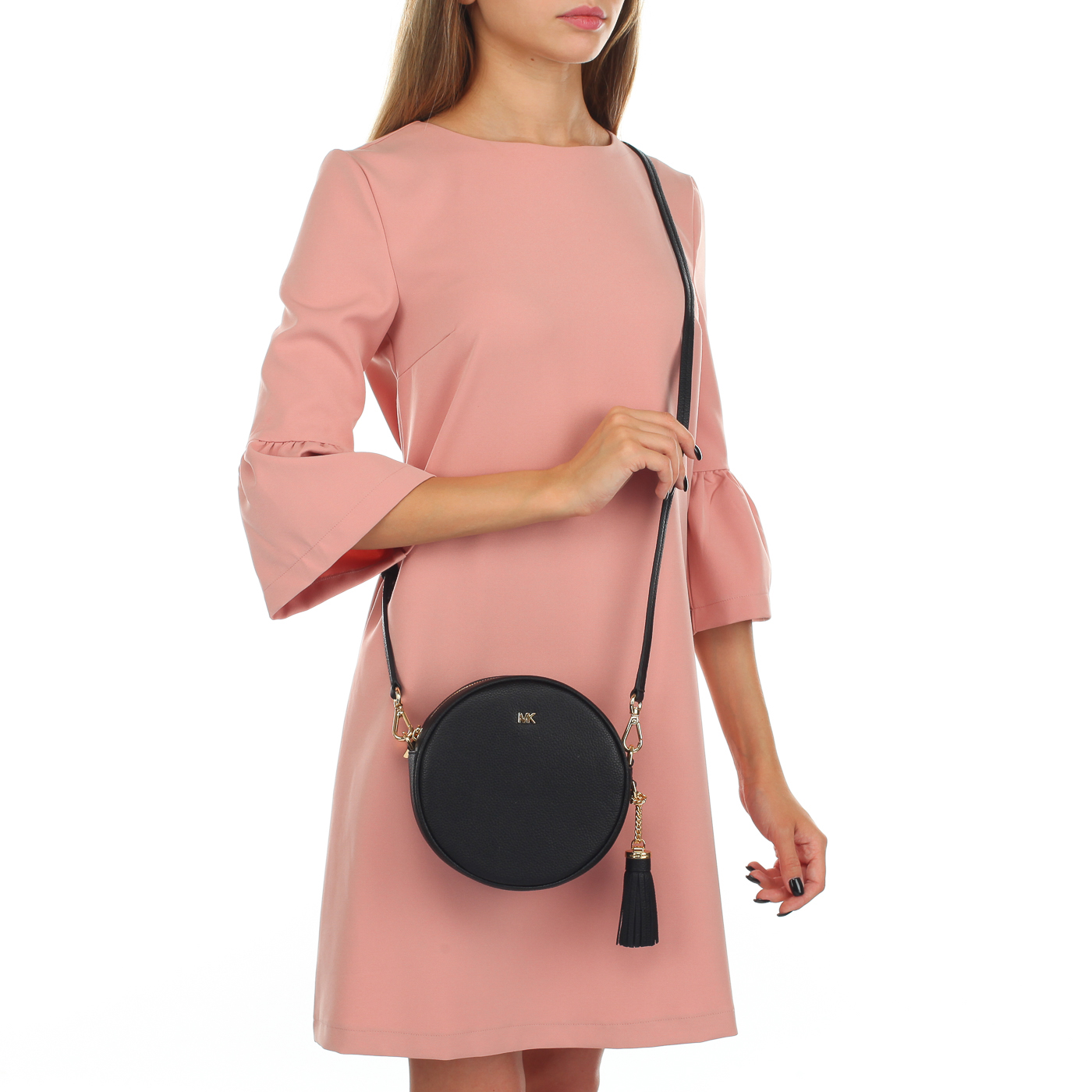 Кожаная круглая сумочка с ремешком Michael Kors Crossbodies