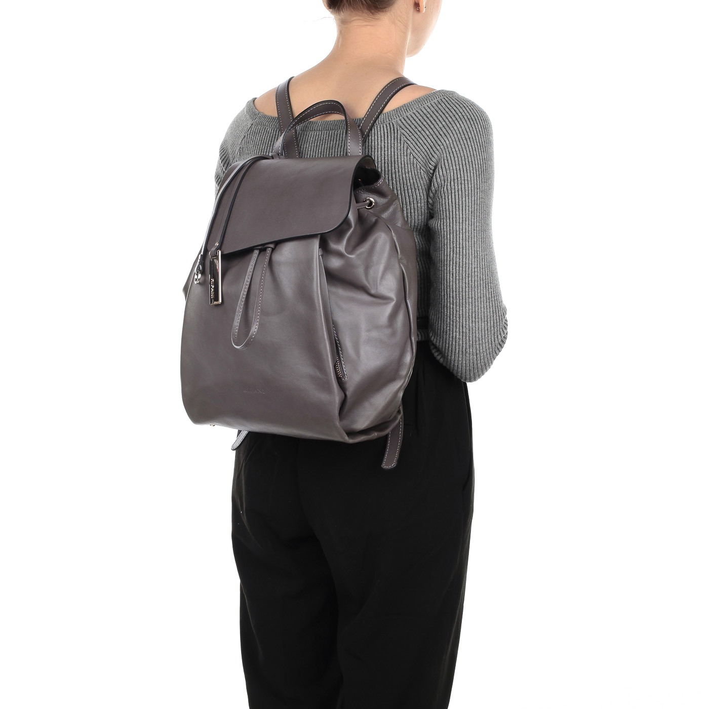 Женский кожаный рюкзак с откидным клапаном Ripani Lime