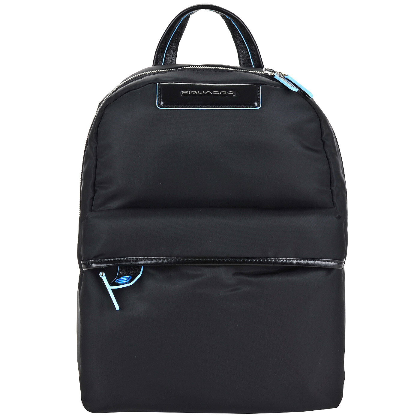 Piquadro Черный рюкзак с комбинацией текстиля и натуральной кожи
