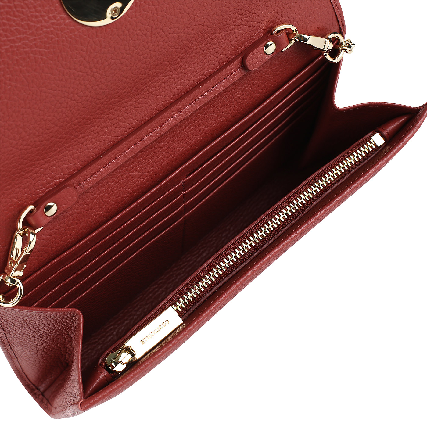 Клатч из кожи на кнопке Coccinelle Jalouse