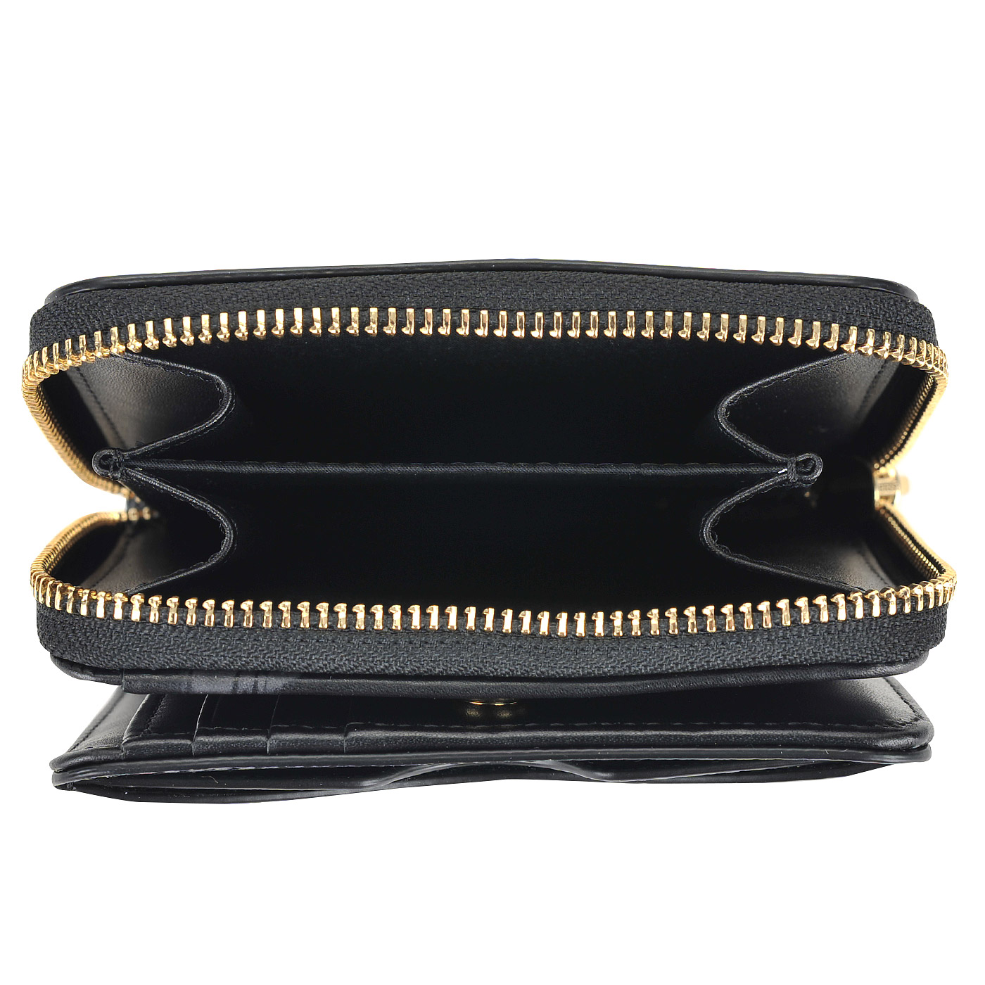 Компактное женское портмоне из зернистой матовой кожи DKNY Cross Saffiano