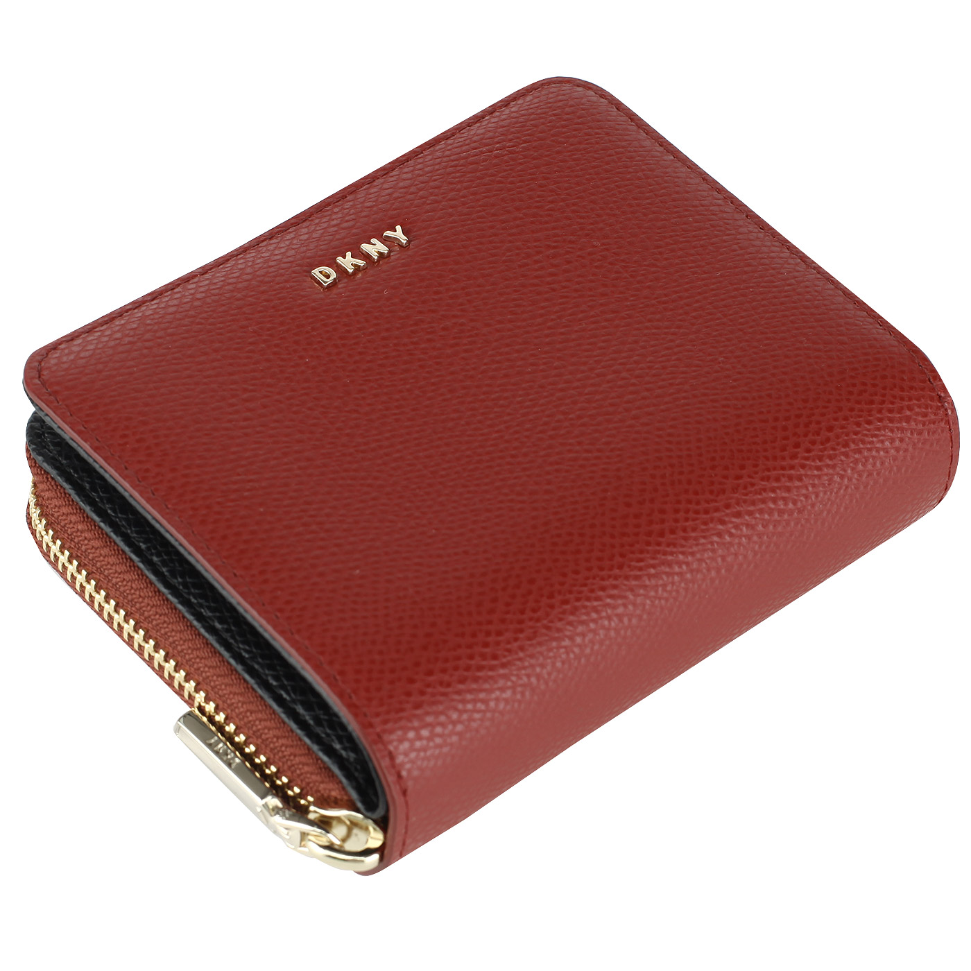 Компактное кожаное портмоне с двумя отделами DKNY Cross hatch