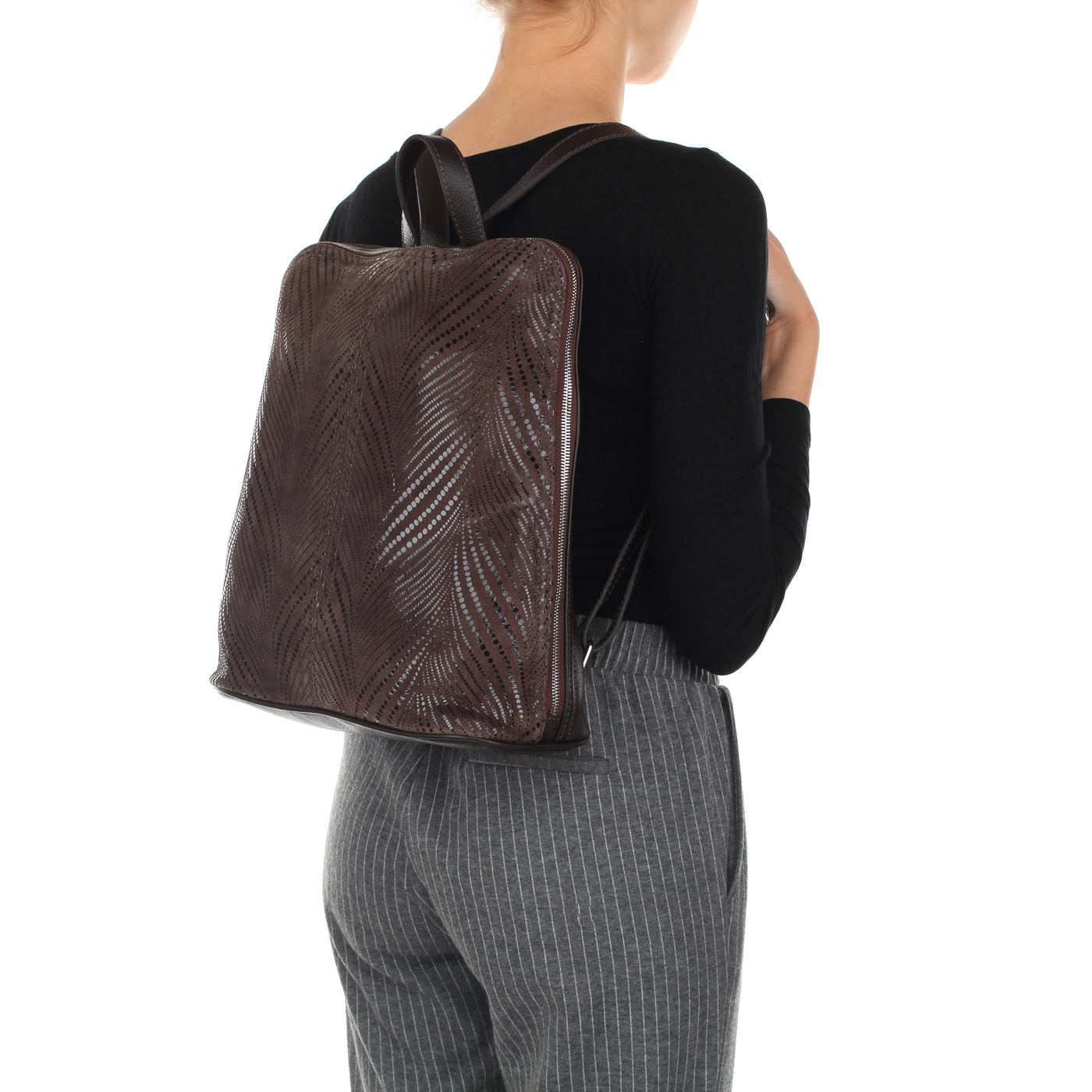 Вместительный женский рюкзак из натуральной кожи и замши Chatte 