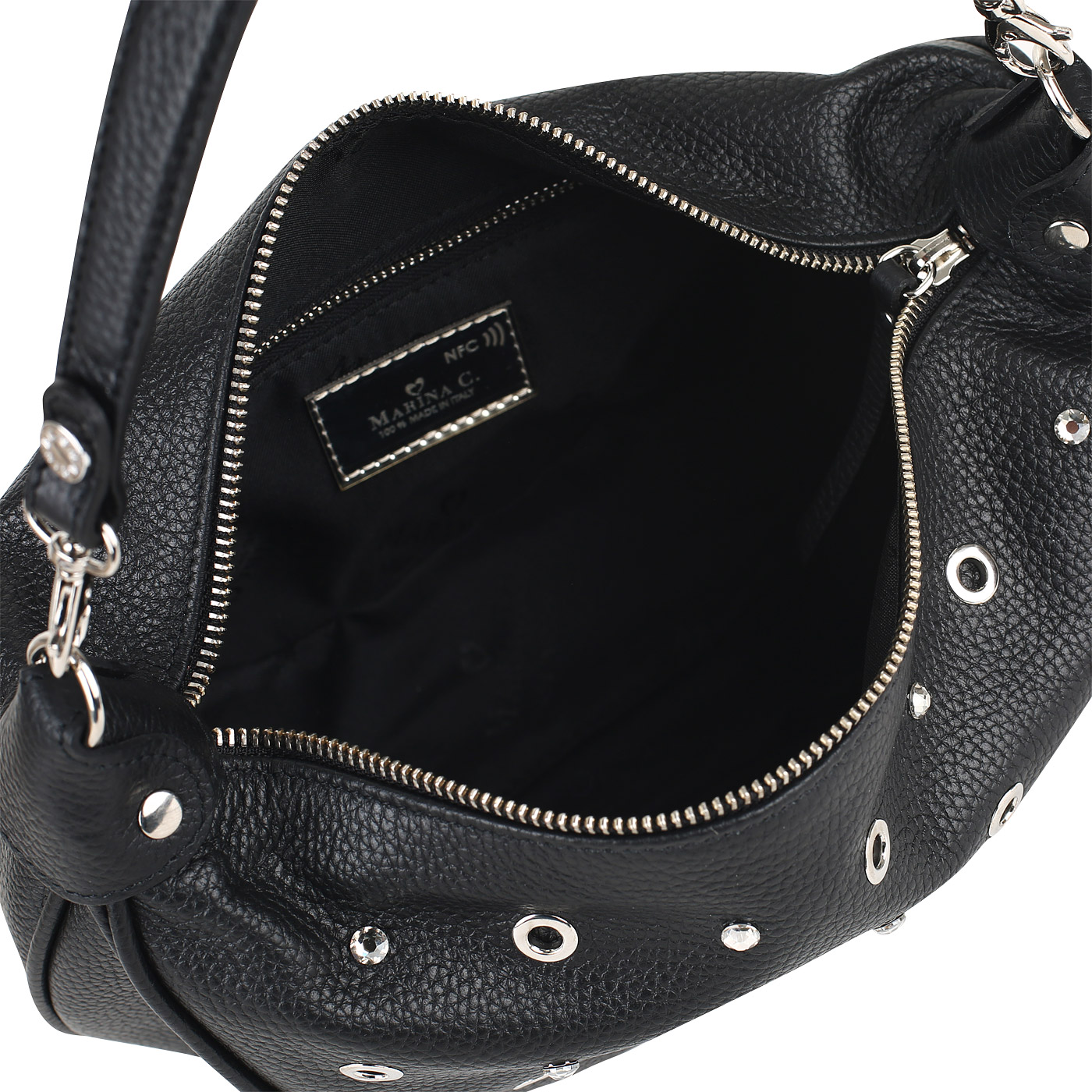 Сумка с клёпками и стразами Marina Creazioni 