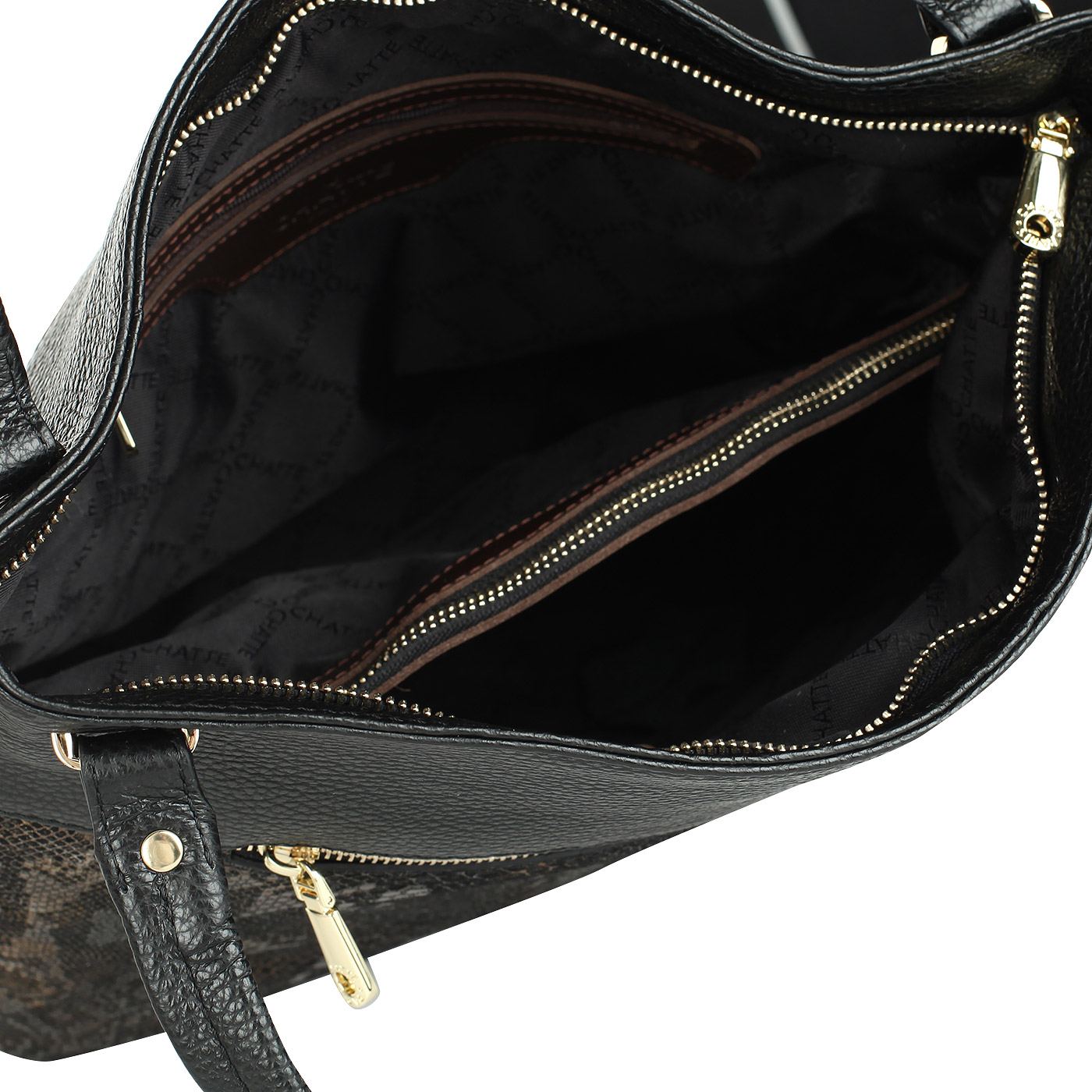 Женская кожаная сумка с длинными ручками Chatte 
