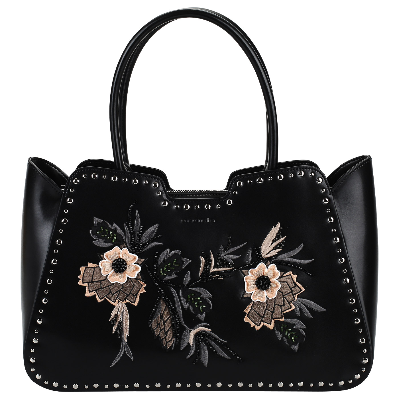Cromia Черная сумка с вышивкой