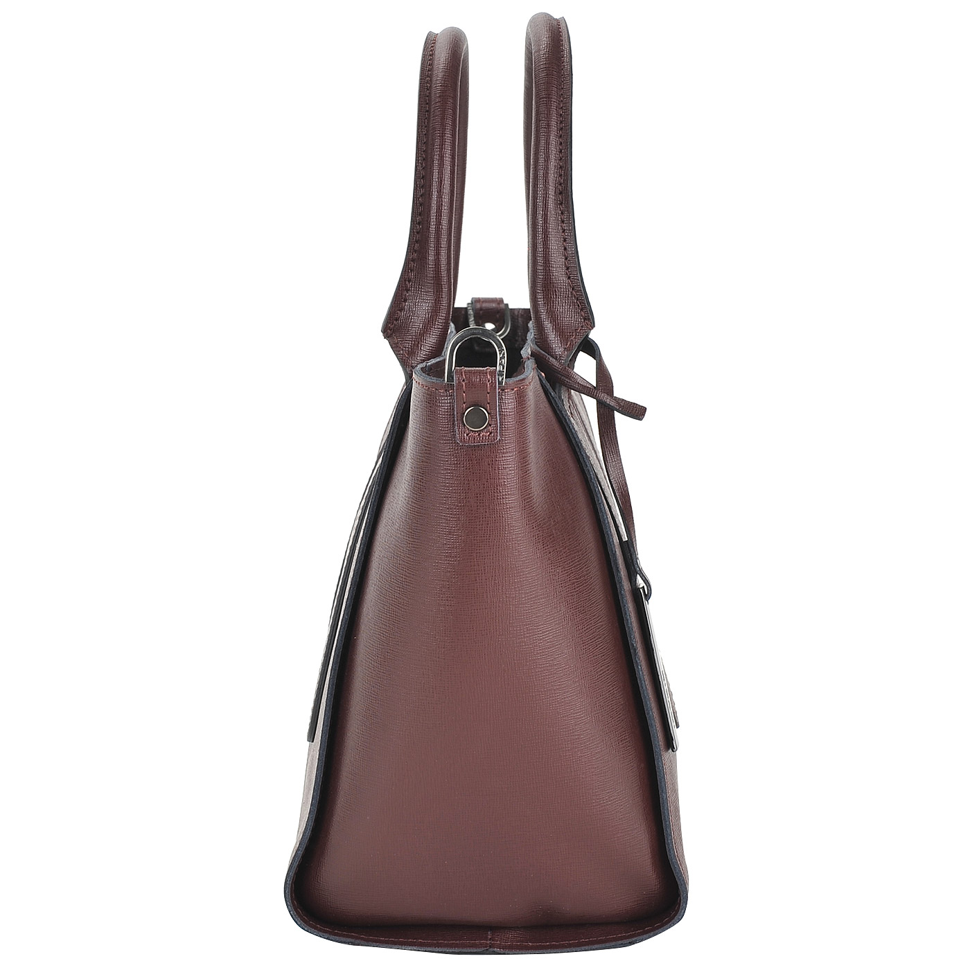 Женская сумка-трапеция из сафьяновой кожи бордового цвета Ripani Cannella