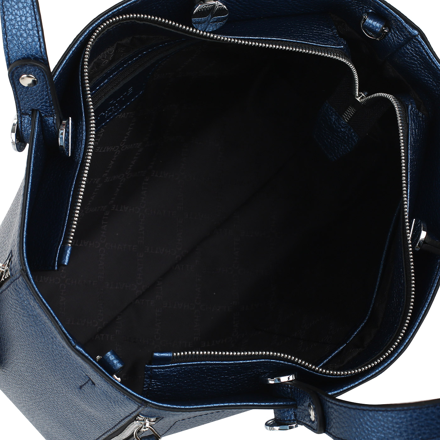 Вместительная женская сумка из металлизированной кожи Chatte 