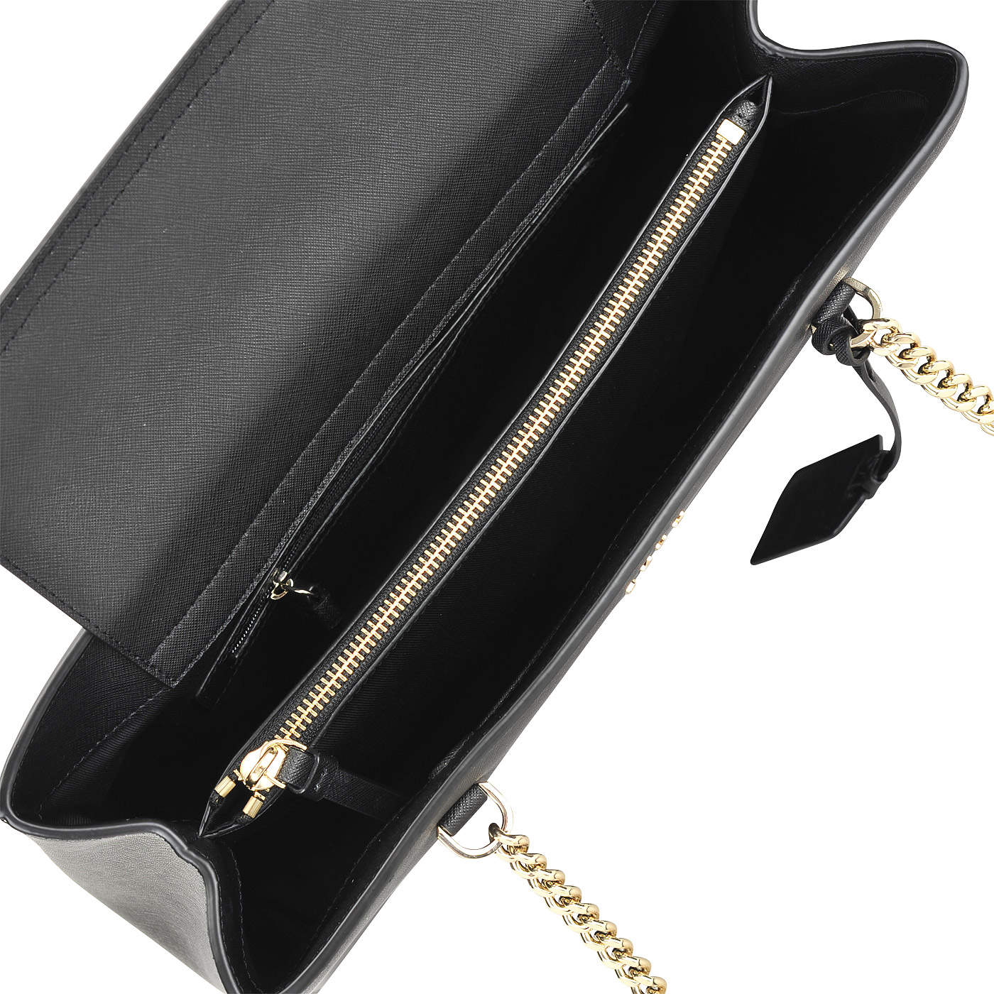 Вместительная женская сумка из сафьяновой кожи с длинными ручками DKNY Saffiano