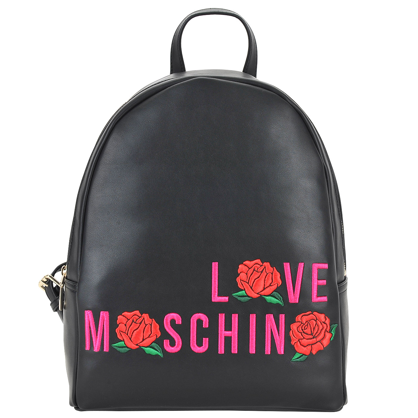 Love Moschino Женский черный рюкзак с цветной вышивкой