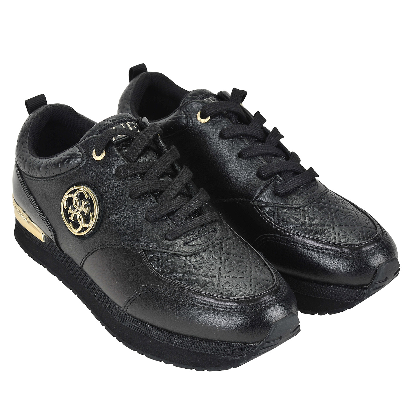 Женские кожаные кроссовки с тиснением Guess Rimma FLRIM3 LEA12 black*37 ...
