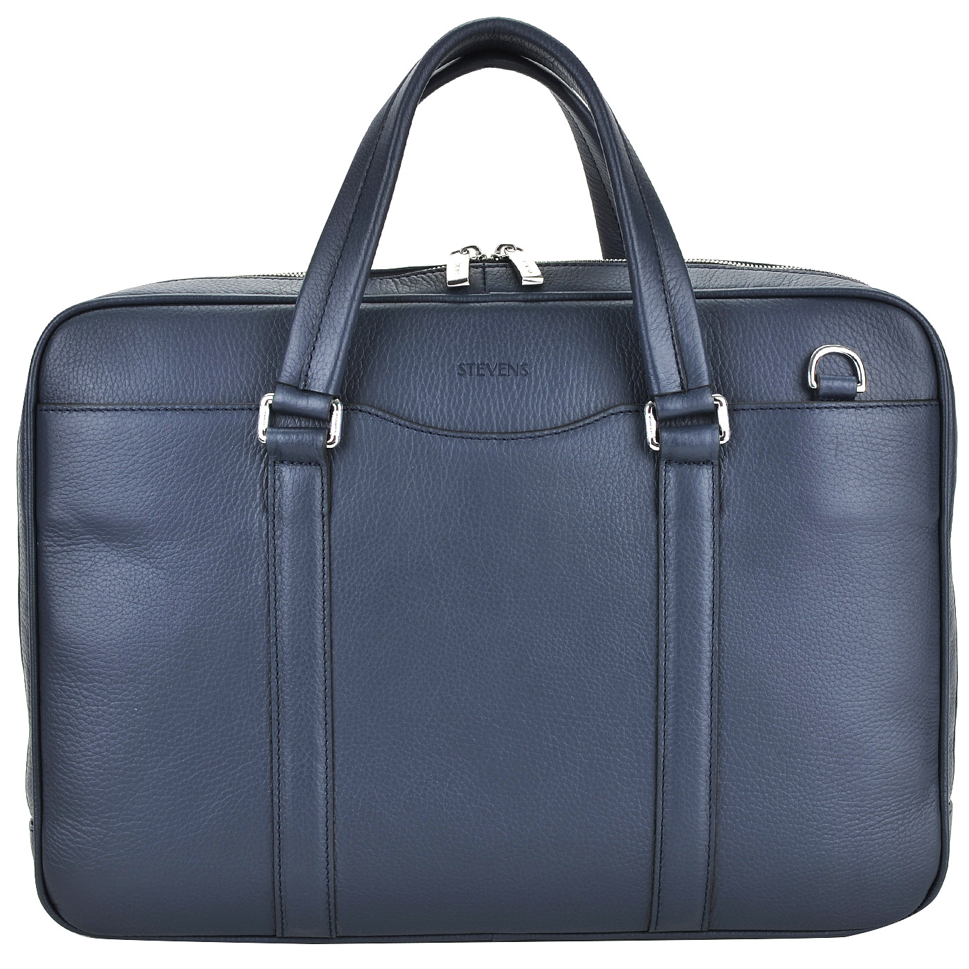 Stevens Мужская деловая сумка из синей зернистой кожи