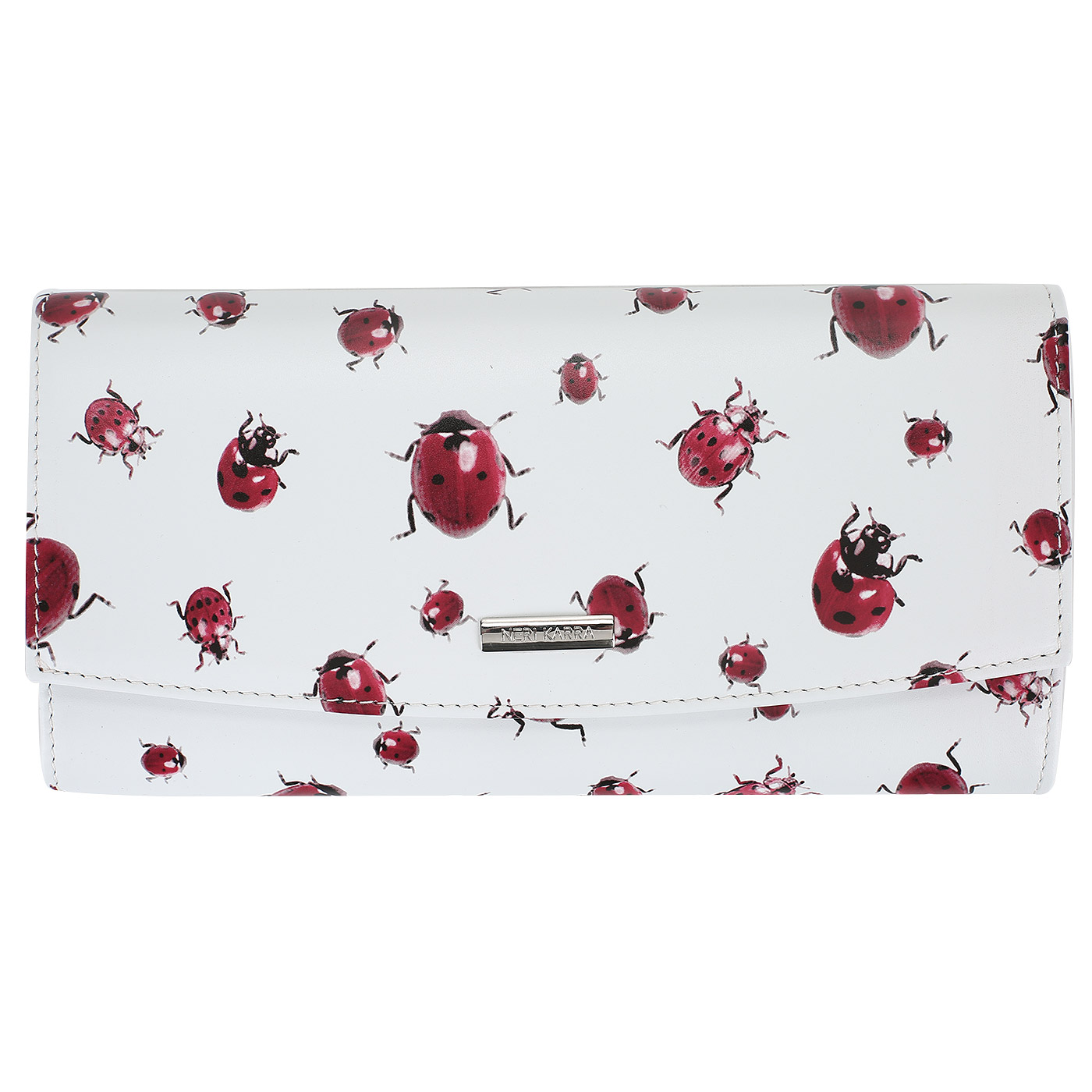 Neri Karra Кошелек из белой кожи с принтом