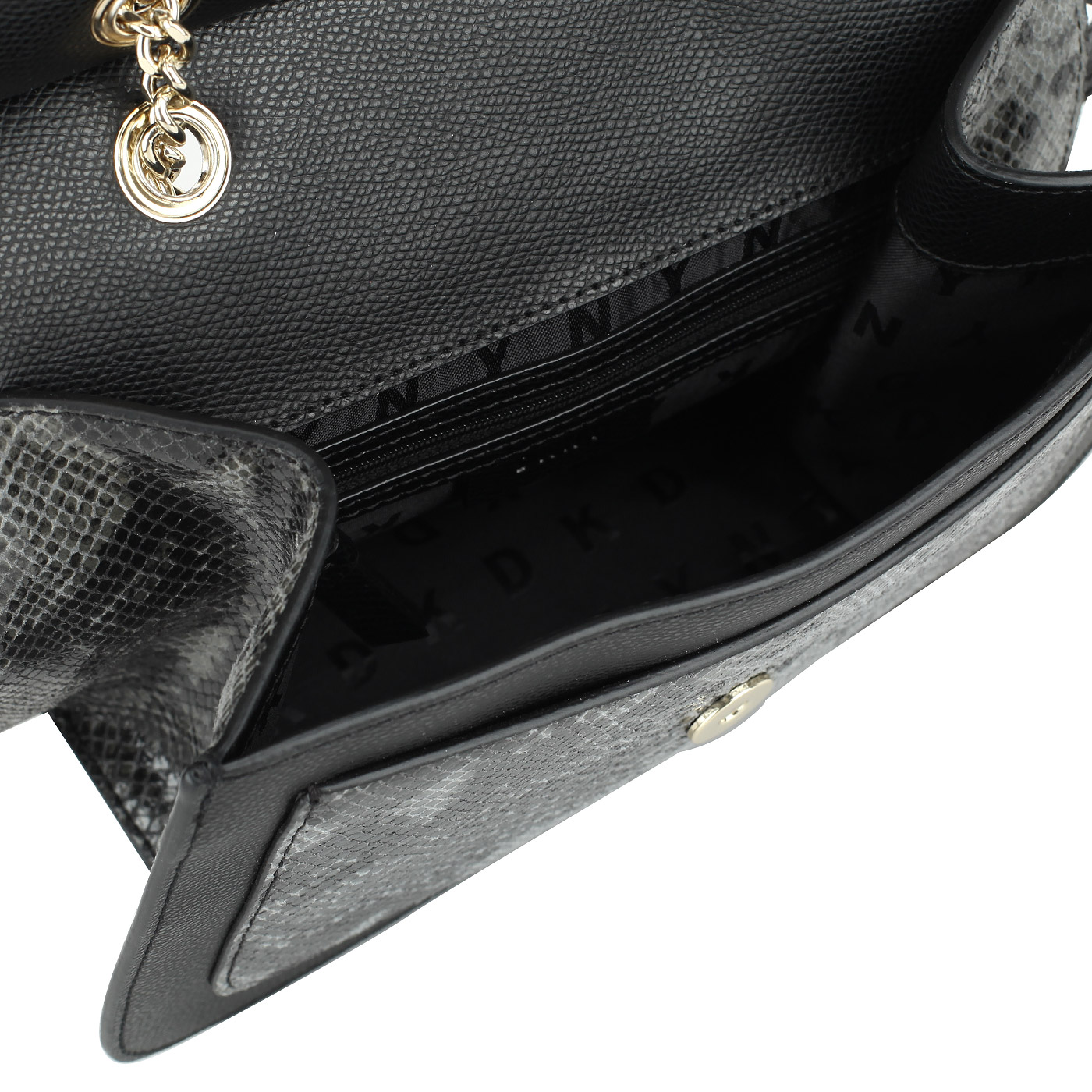 Женская кожаная сумка с выделкой под питона DKNY Cross hatch