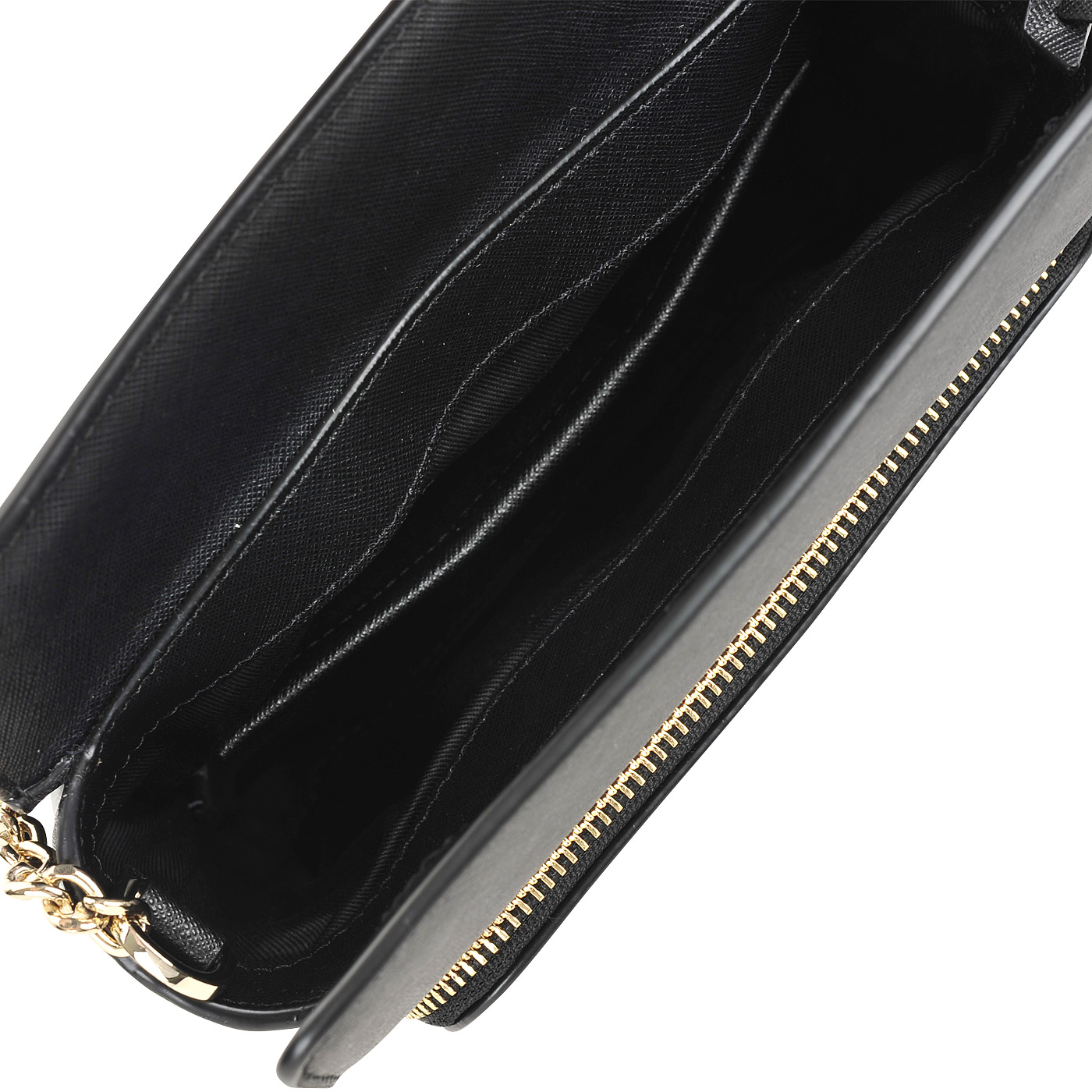 Маленькая черная сумка из сафьяновой кожи через плечо DKNY Saffiano