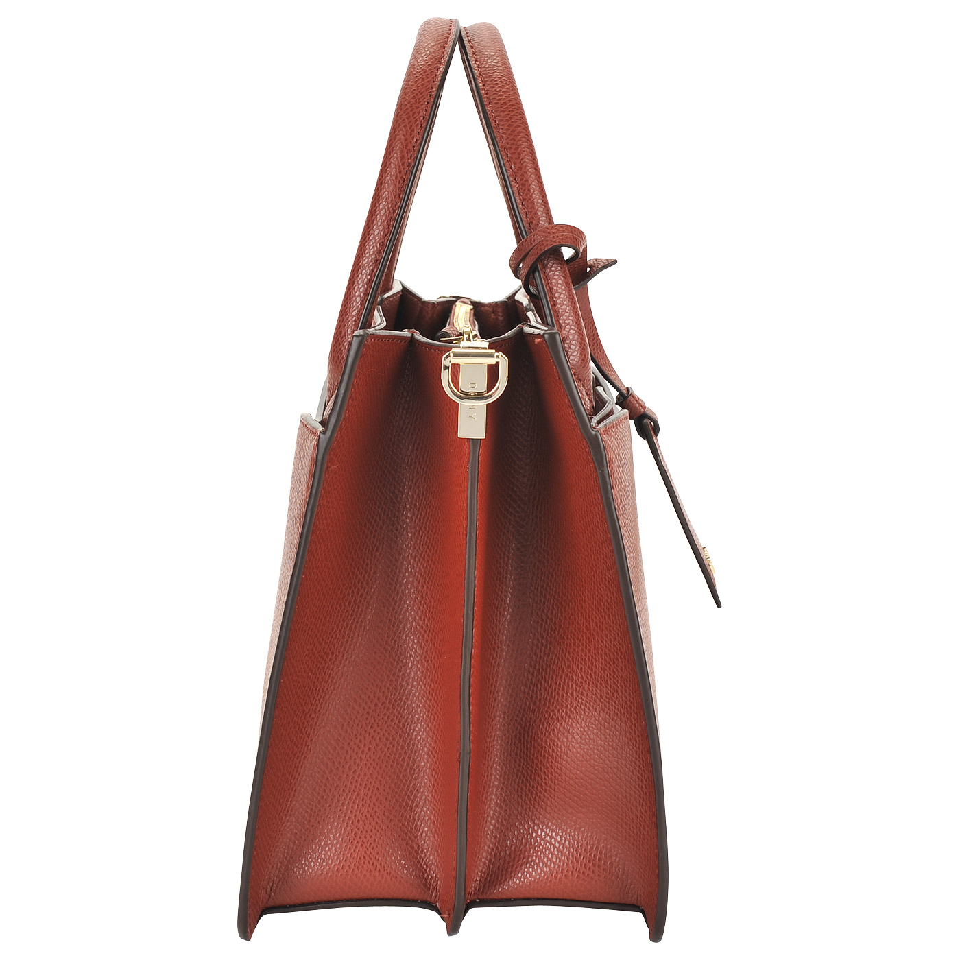 Маленькая красная сумка из сафьяновой кожи с короткими ручками DKNY Cross Saffiano