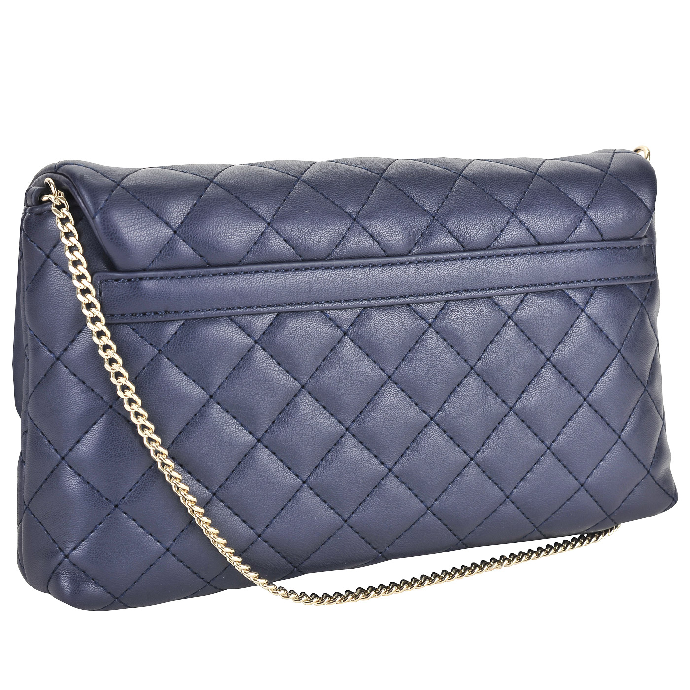 Маленькая синяя стеганая сумка с откидным клапаном и цепочкой Love Moschino Evening bag