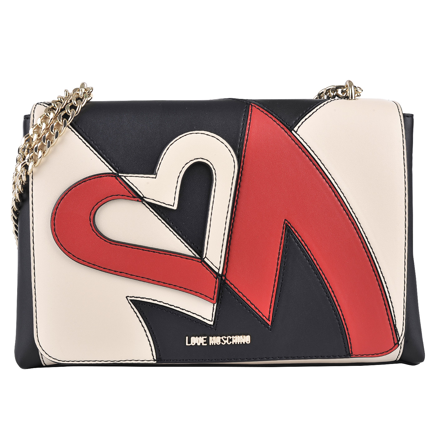 Женская сумка через плечо Love Moschino Patchwork love