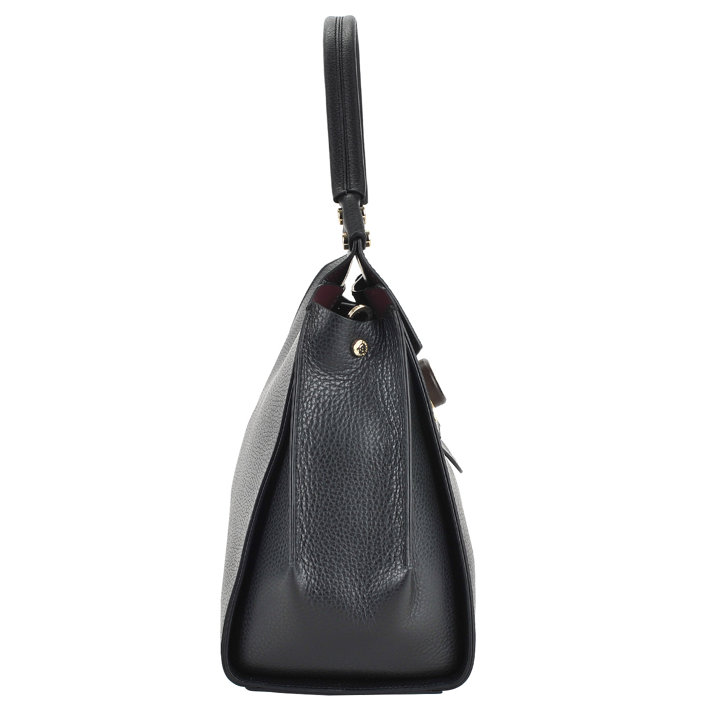 Черная кожаная сумка с откидным клапаном Gironacci 