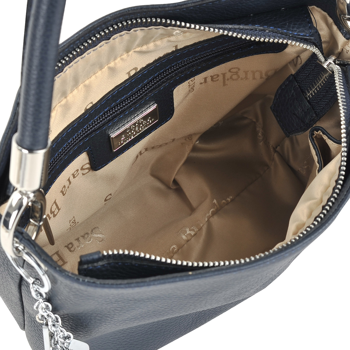 Аккуратная кожаная сумочка со съемным плечевым ремнем Sara Burglar Ariel Cervo