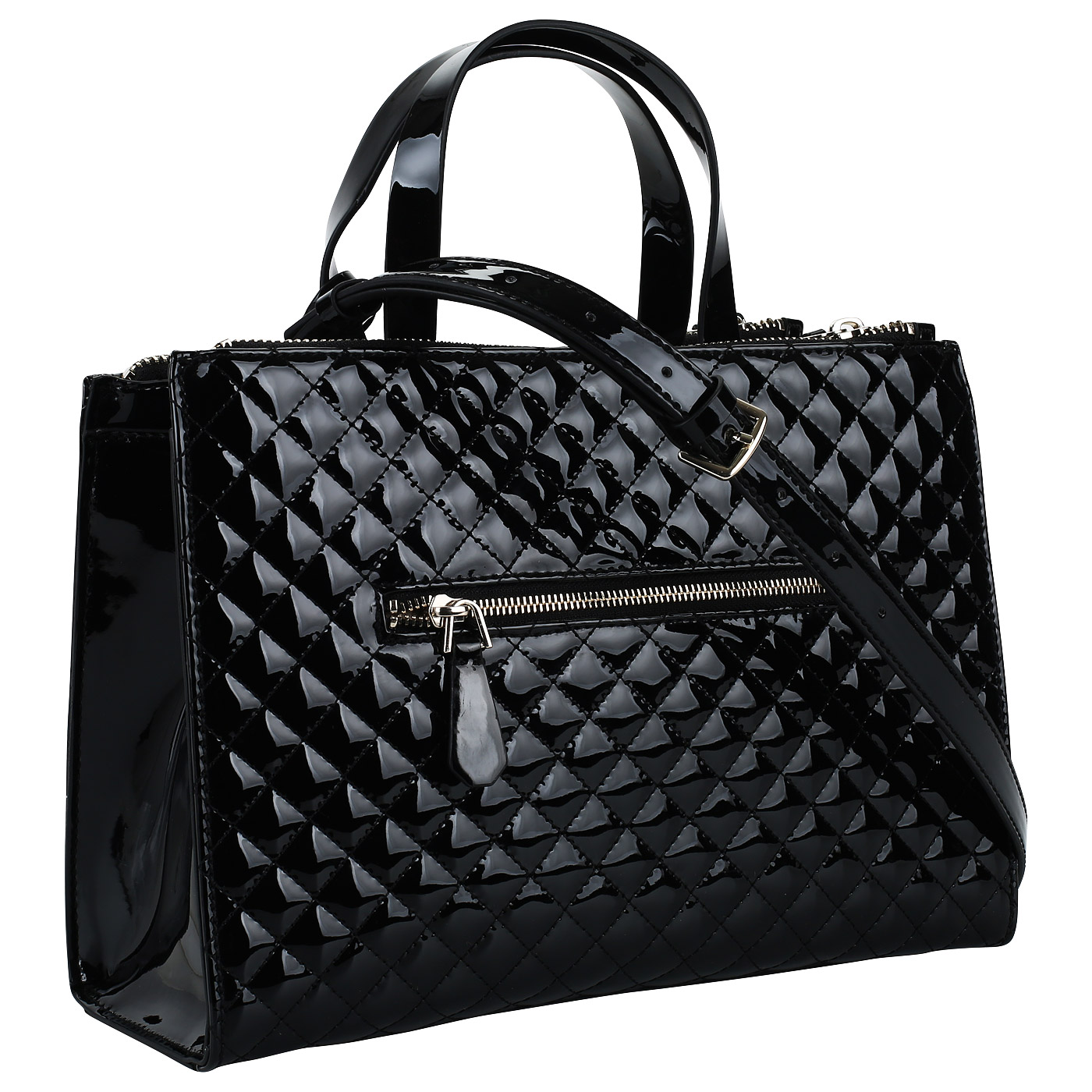 Черная женская лакированная сумка Guess G Lux