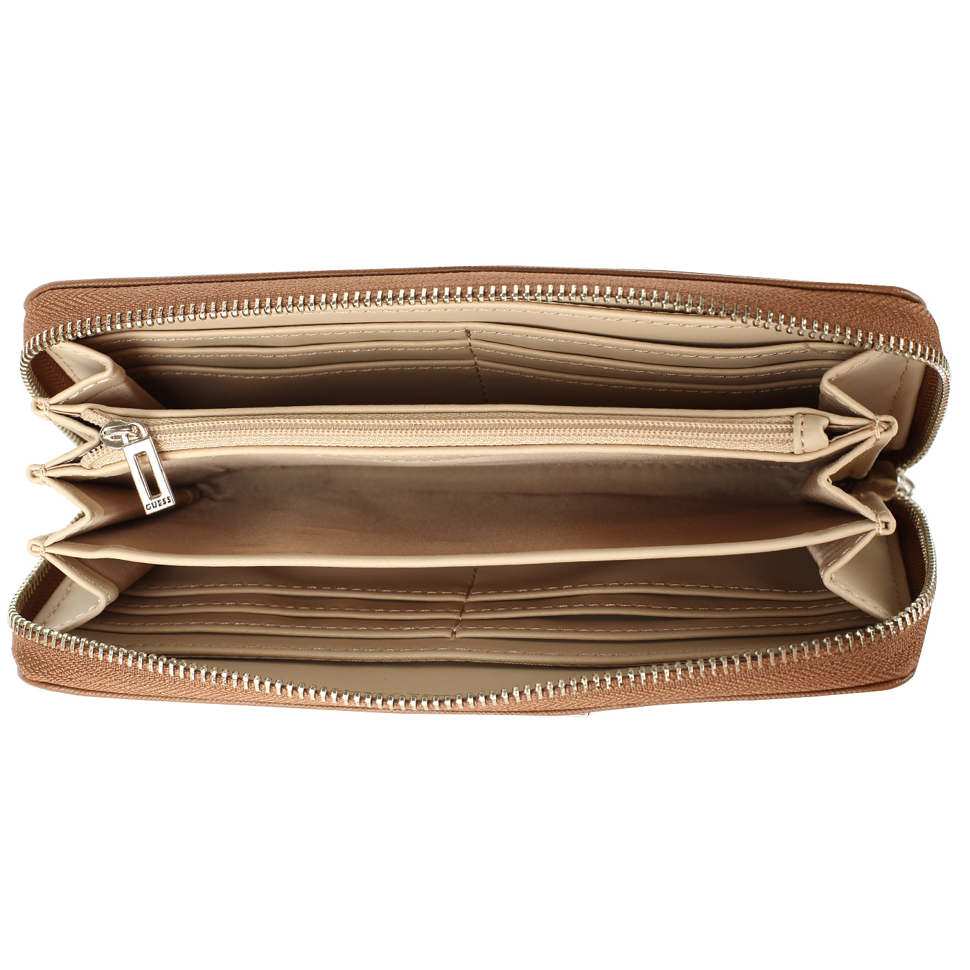 Коричневое портмоне со съемной петелькой для руки Guess Ryann