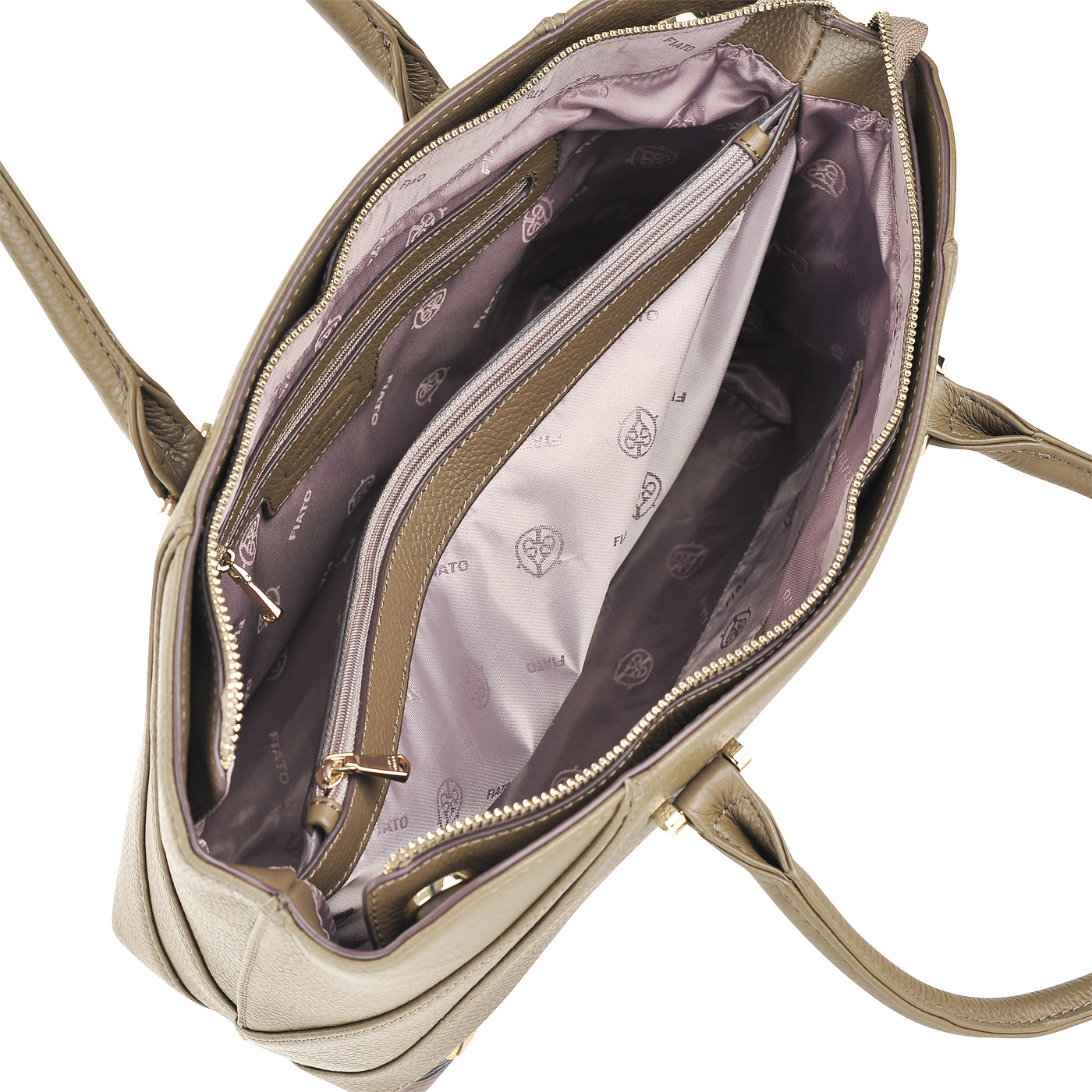 Вместительная кожаная сумка с декоративной аппликацией Fiato Dream 