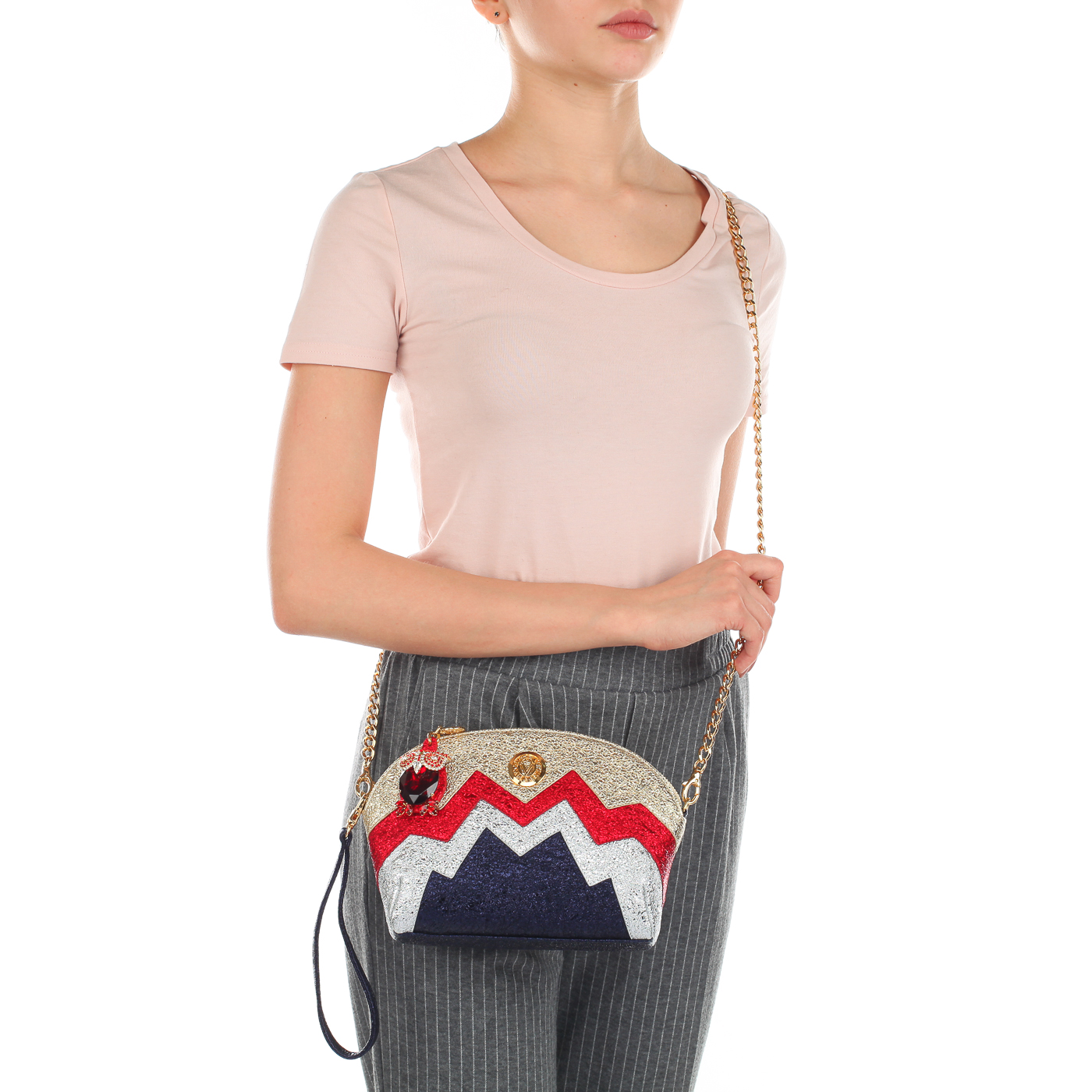 Женская кожаная сумочка с плечевой цепочкой Valentino Orlandi 