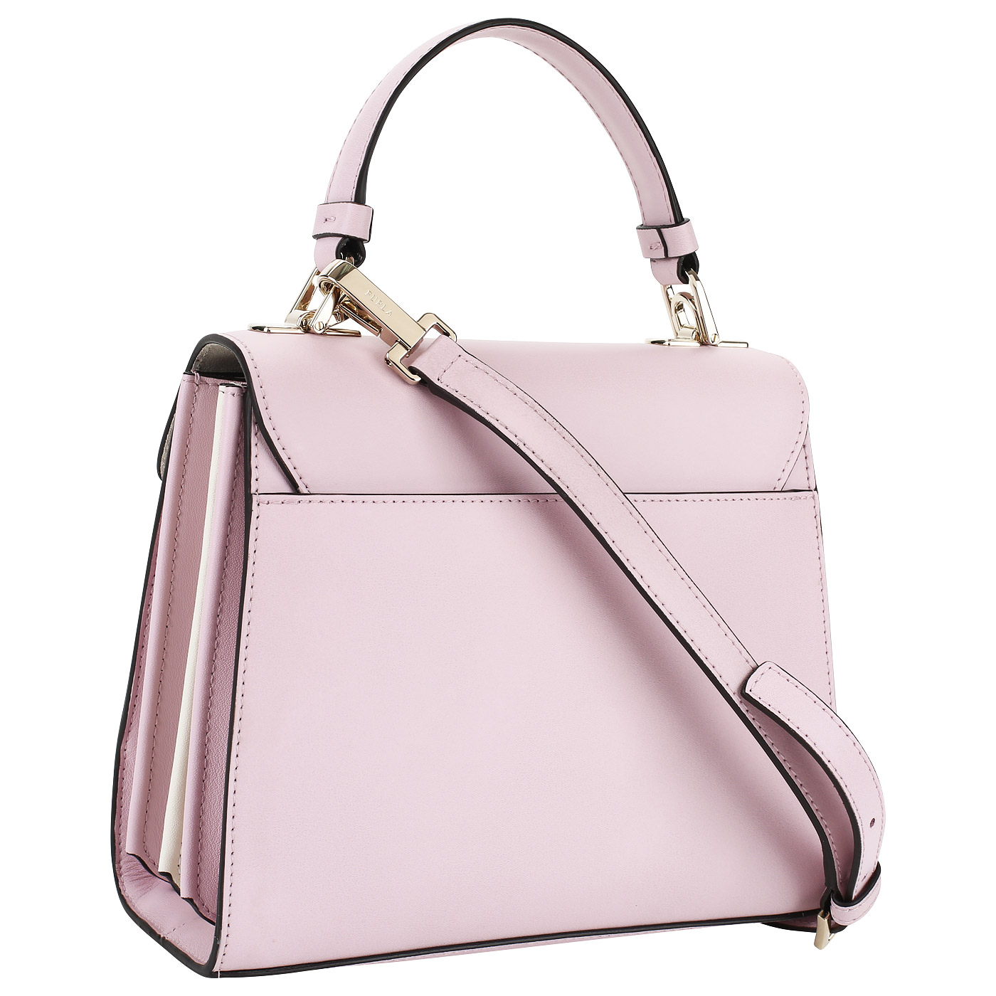 Розовая кожаная сумочка Furla Mughetto