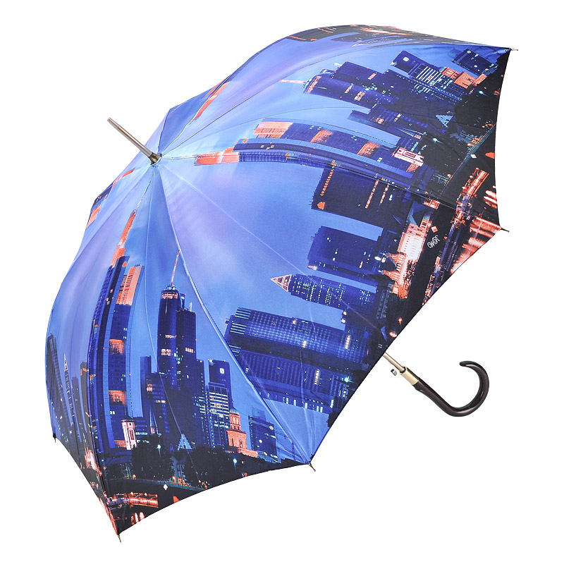 Raindrops Женский зонт - трость с городским принтом